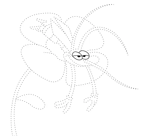Joey on a Flower Tracing Page