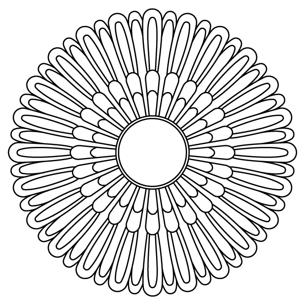 Layered Sunburst Mandala Coloring Page