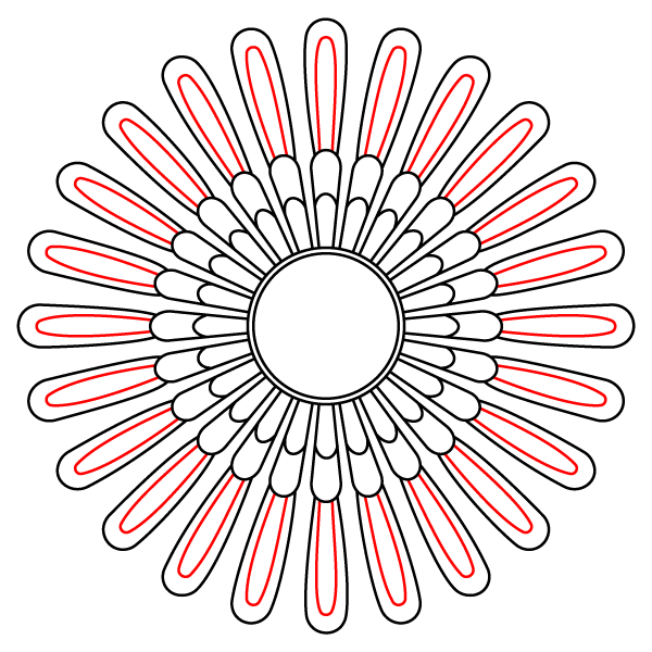 Layered Sunburst Mandala Step 5