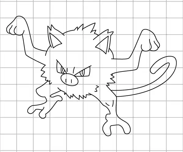 Mankey Drawing Grid Page