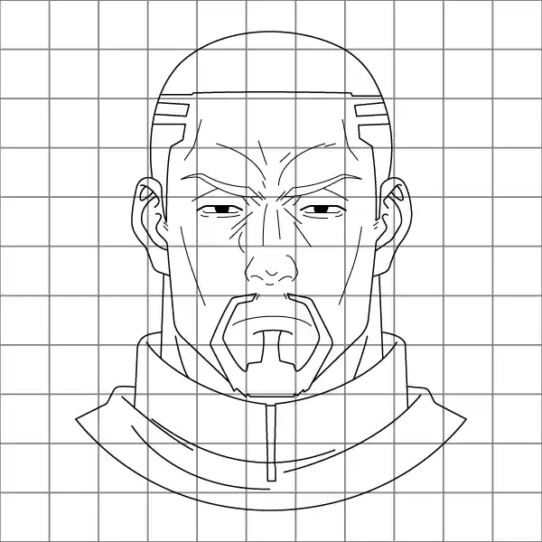 Masamichi Yaga Head Drawing Grid