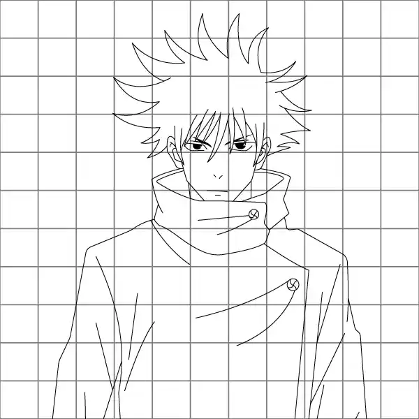Megumi Fushiguro Drawing Grid