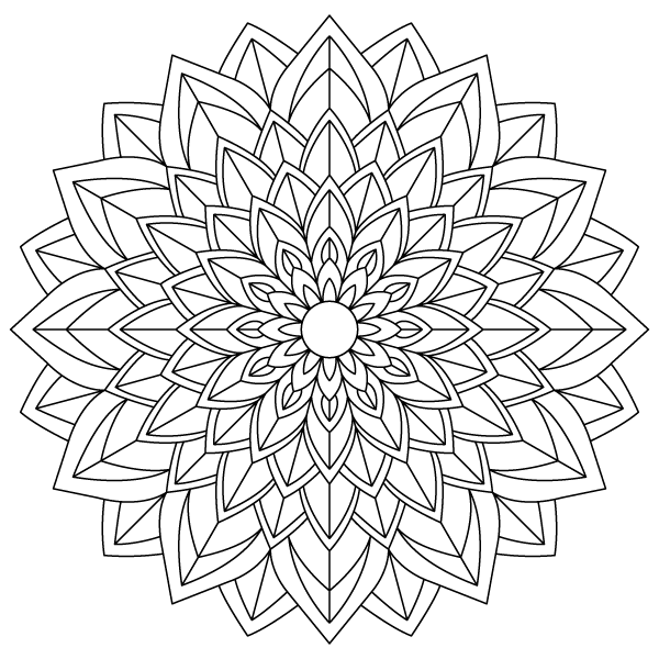 Nested Lotus Mandala Coloring Page