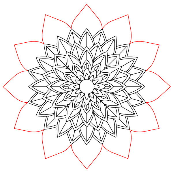 Nested Lotus Mandala Step 11