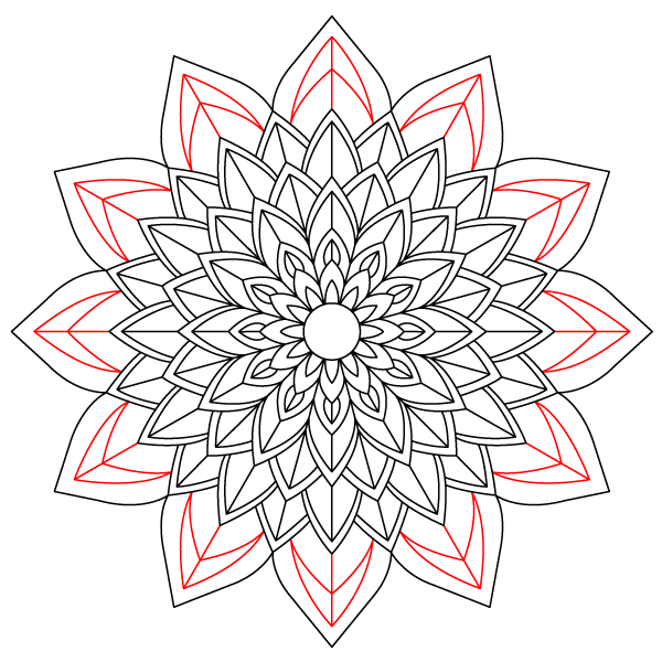 Nested Lotus Mandala Step 12