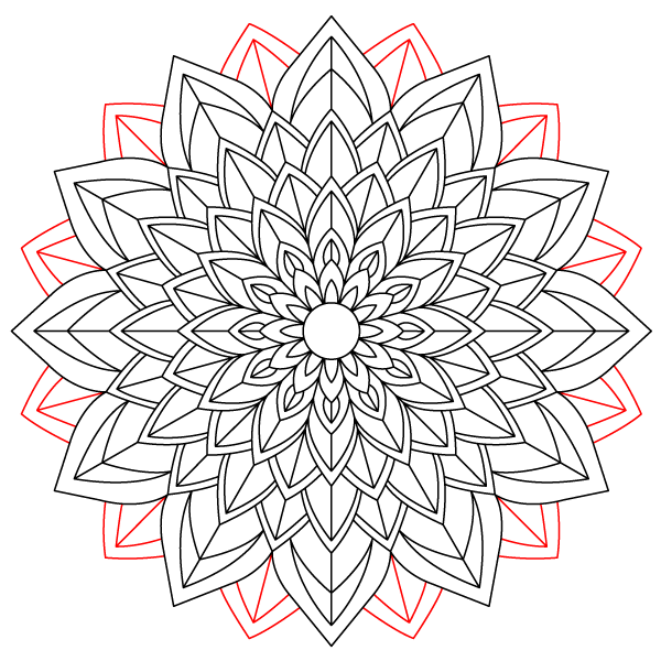 Nested Lotus Mandala Step 13