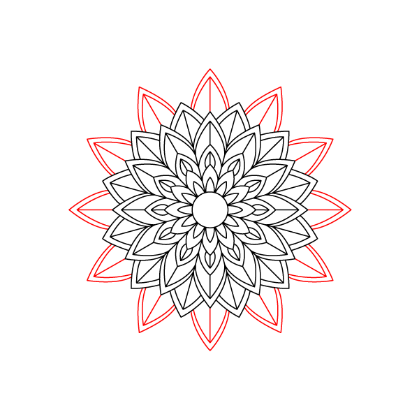 Nested Lotus Mandala Step 9