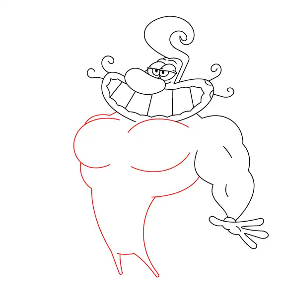 Oggy Bodybuilder Step 5