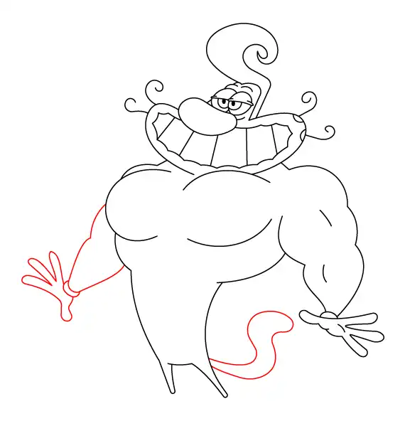 Oggy Bodybuilder Step 6