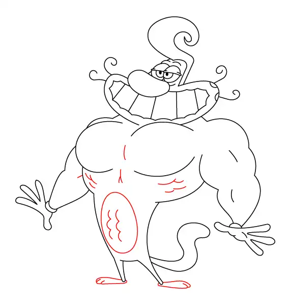 Oggy Bodybuilder Step 7