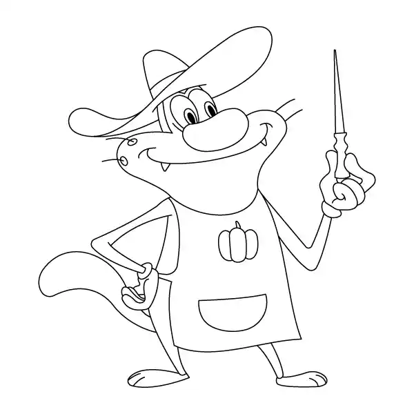 Oggy Farm Boy Coloring Page