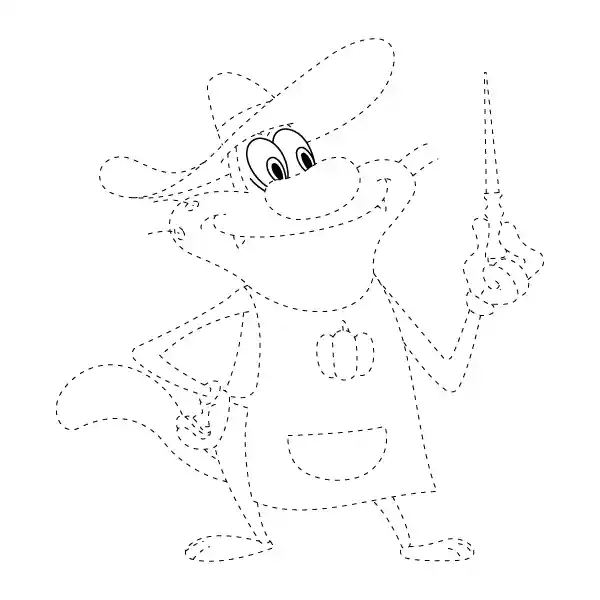 Oggy Farm Boy Tracing Page