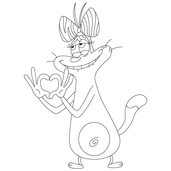 Olivia Heart Sign Coloring Page