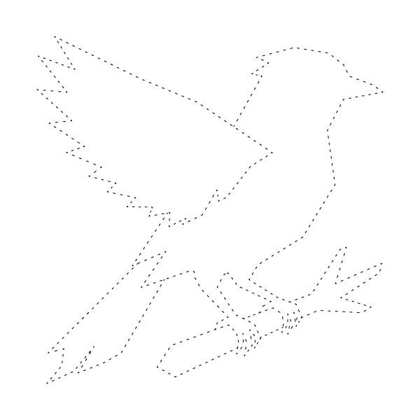 Origami Bird Basic Shapes Tracing Page