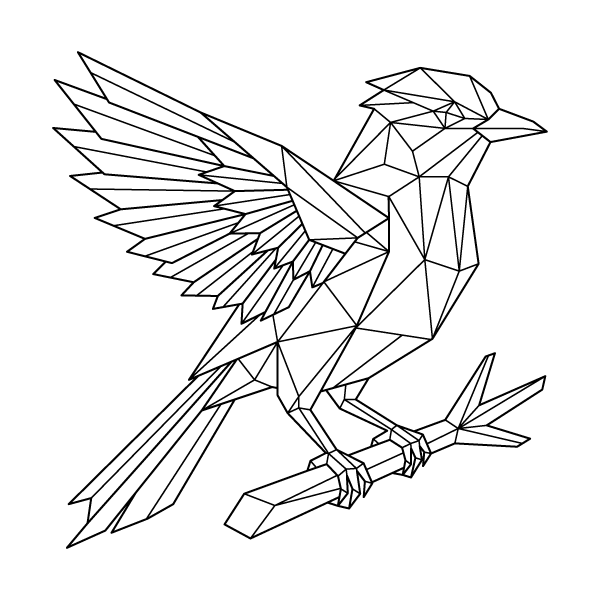 Origami Bird Coloring Page