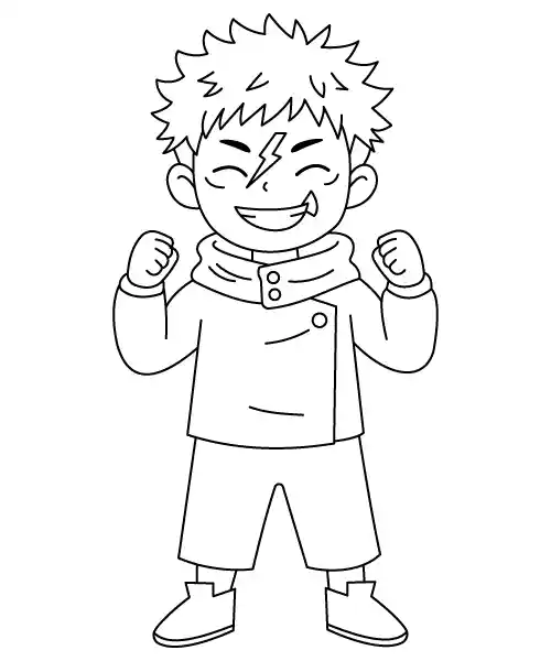 Yuji Itadori Chibi Coloring Page