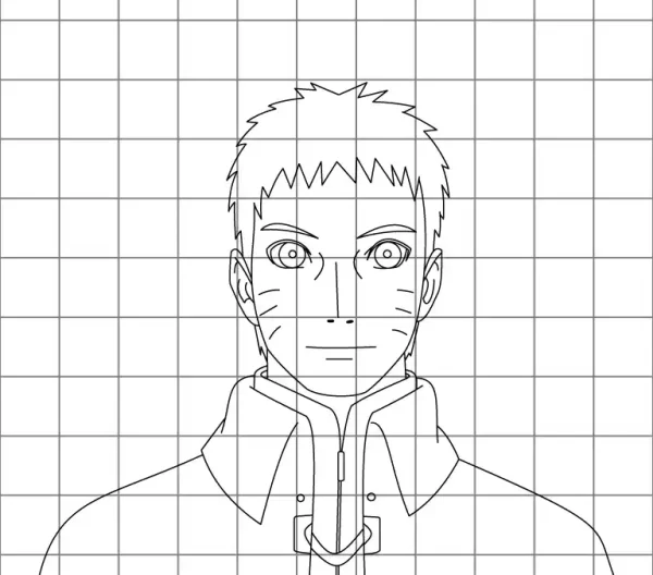Adult Naruto Drawing Grid