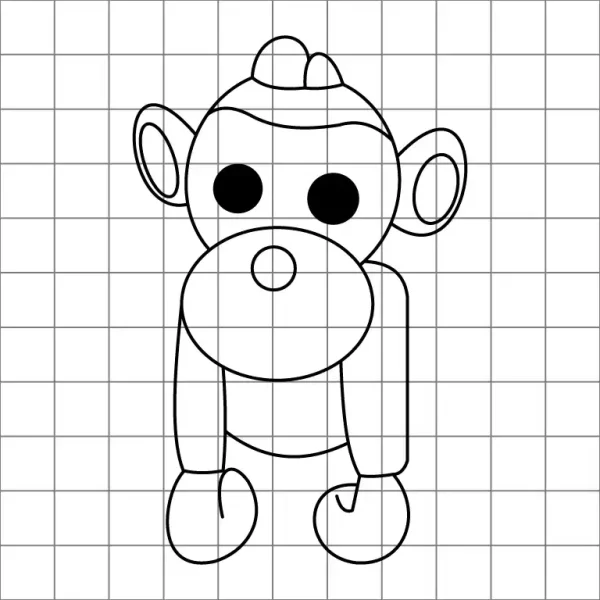 Albino Monkey Drawing Grid