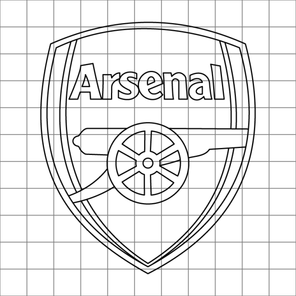 Arsenal Logo Drawing Grid