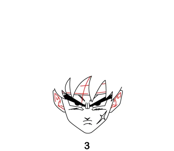 Bardock Head Step 3