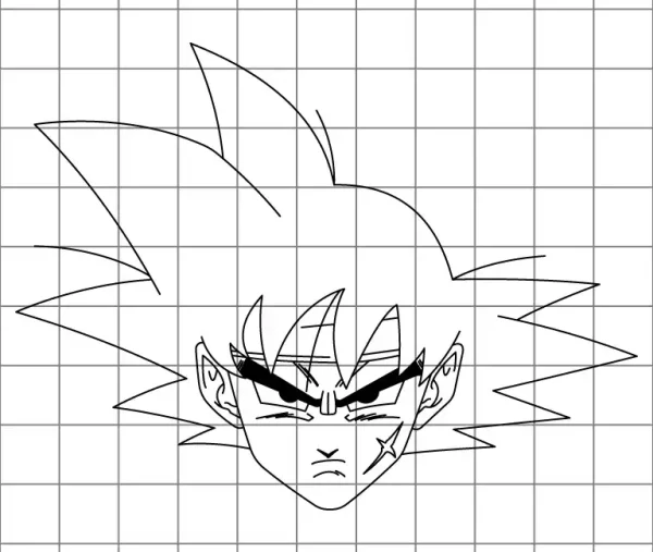 Bardock Head Drawing Grid