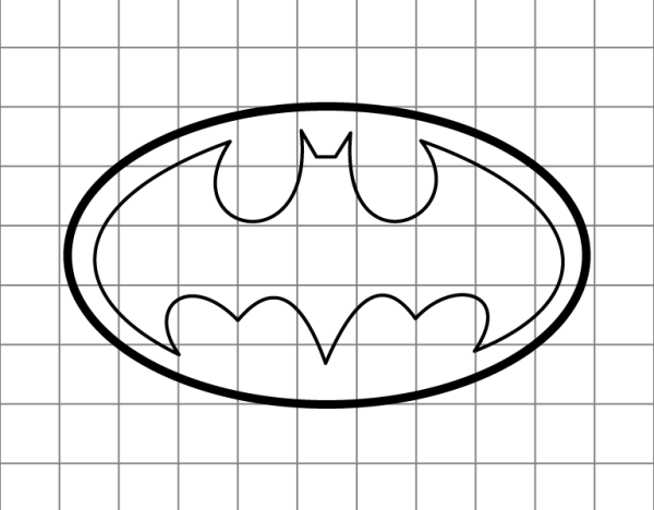 Batman Logo Drawing Grid