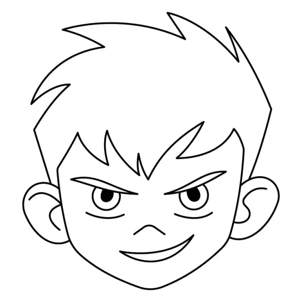 Ben 10 Head Coloring Page