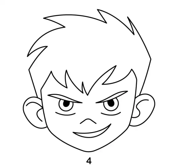 Ben 10 Head Step 4
