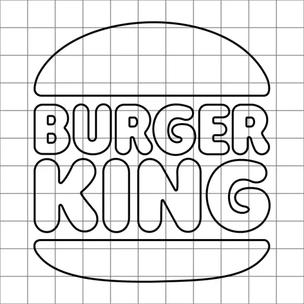 Burger King Logo Drawing Grid