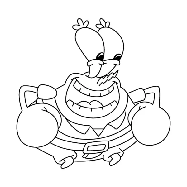 Cheerful Mr. Krabs Coloring Page