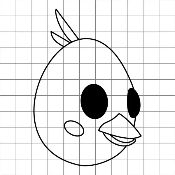 Chick Egg Drawing Grid