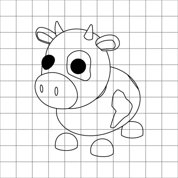 Cow Drawing Grid