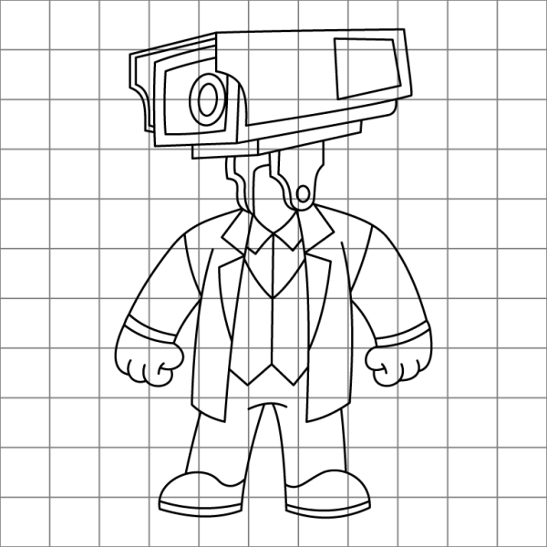 Cute Cameraman Drawing Grid