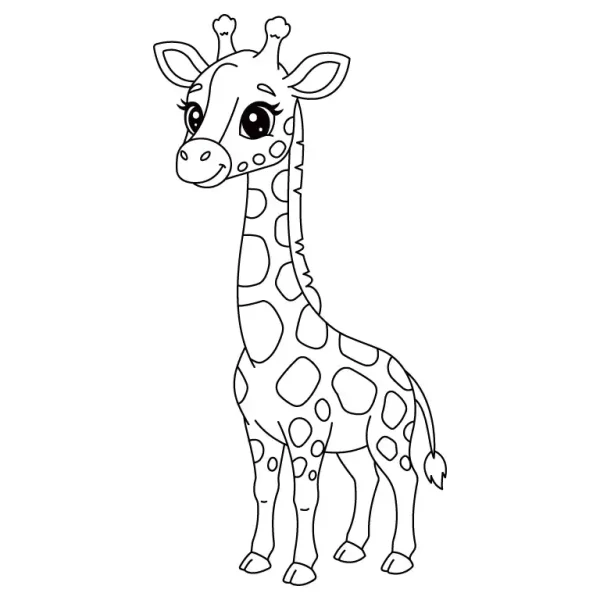 Cute Giraffe Coloring Page