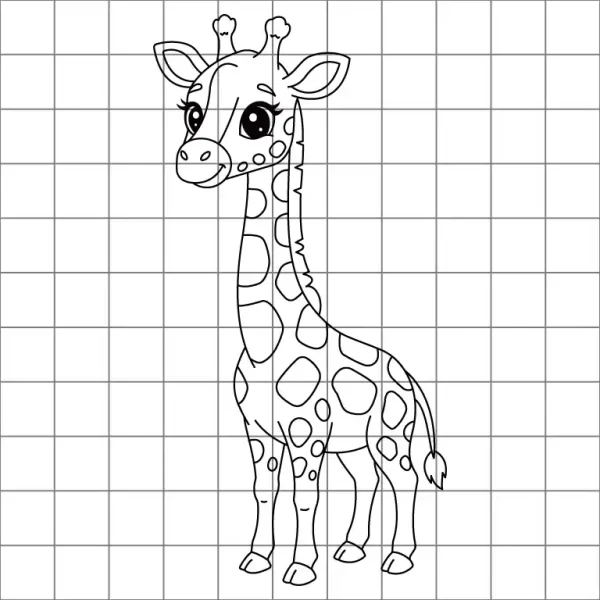 Cute Giraffe Drawing Grid