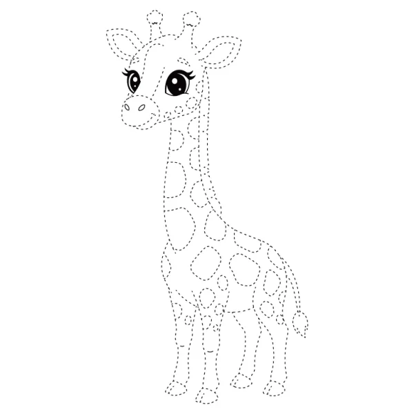 Cute Giraffe Tracing Page