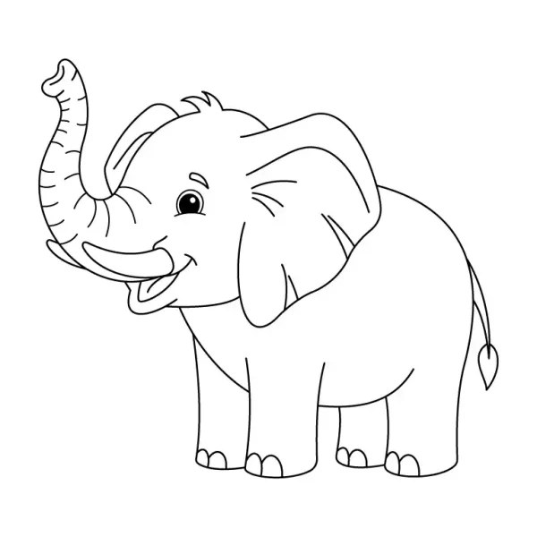 Cute Elephant Coloring Page