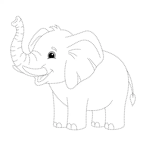 Cute Elephant Tracing Page