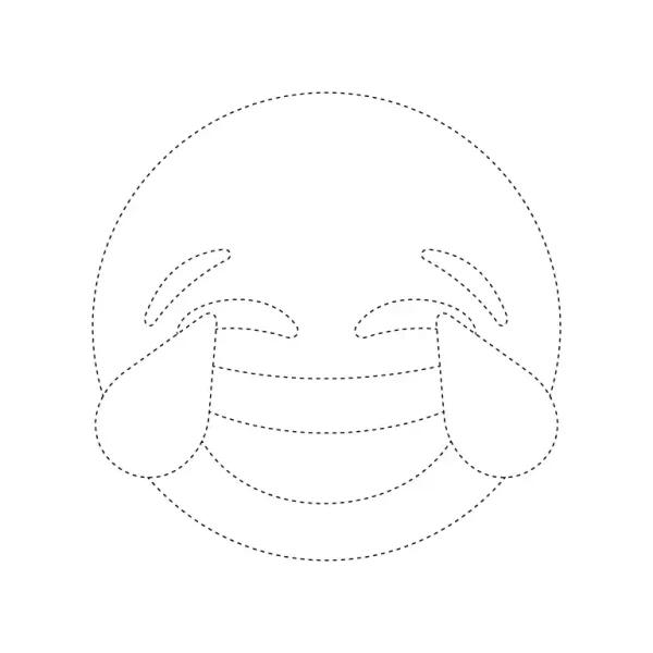 Face With Tears Of Joy Emoji Tracing Page