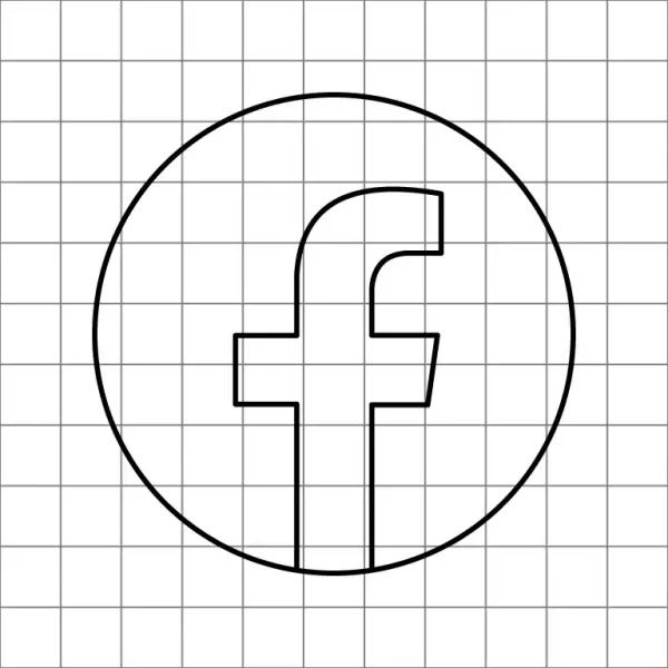 Facebook Logo Drawing Grid