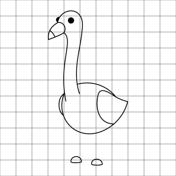 Flamingo Drawing Grid