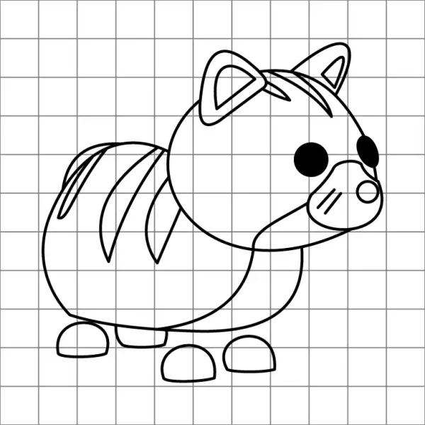 Ginger Cat Drawing Grid