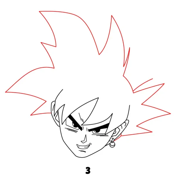 Goku Black Action Pose Step 3