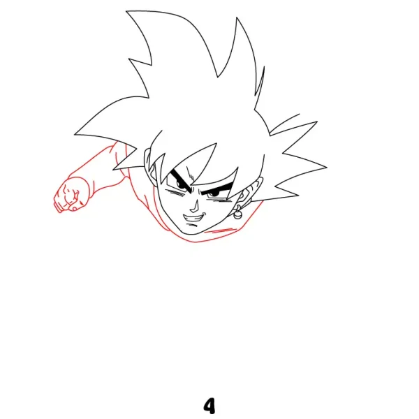 Goku Black Action Pose Step 4