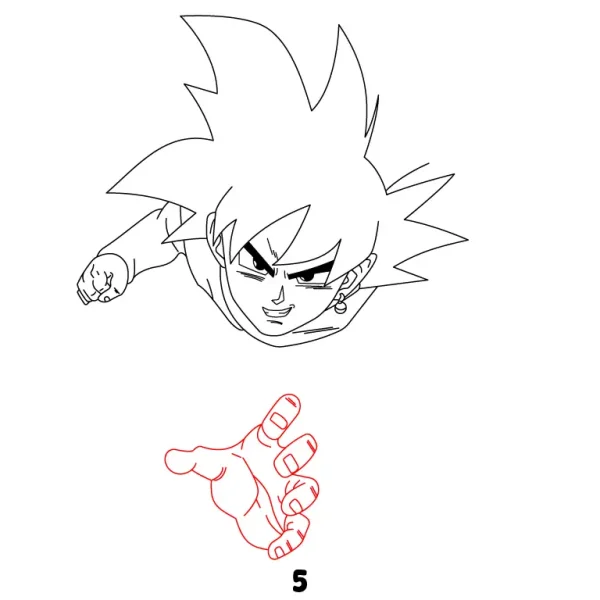 Goku Black Action Pose Step 5
