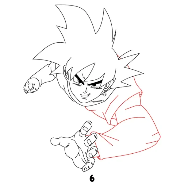 Goku Black Action Pose Step 6