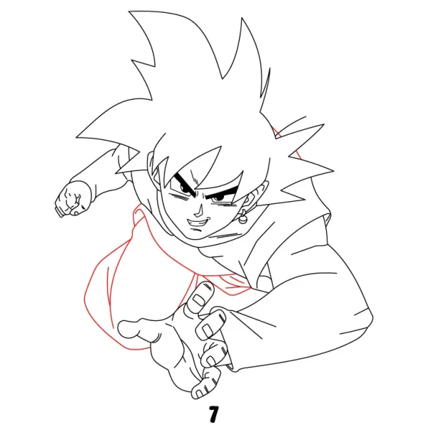 Goku Black Action Pose Step 7