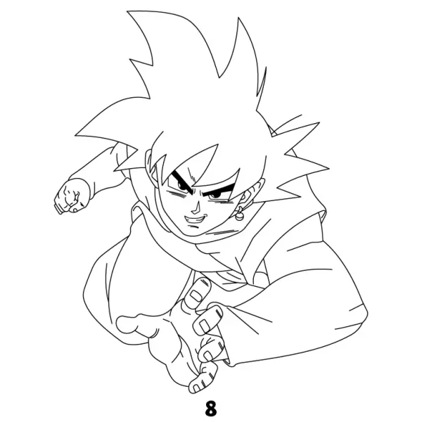 Goku Black Action Pose Step 8