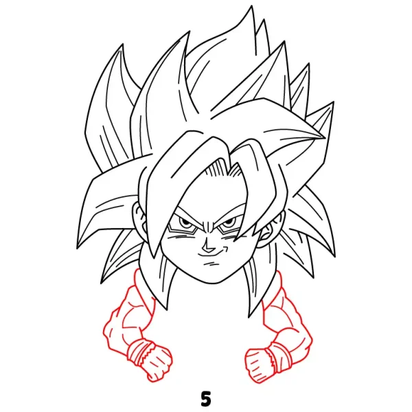 Goku SSJ 4 Chibi Step 5