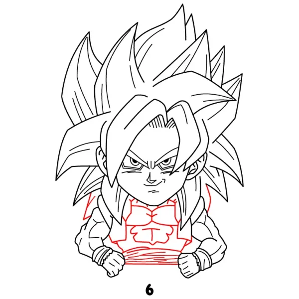 Goku SSJ 4 Chibi Step 6